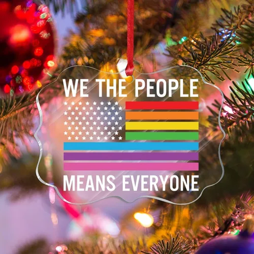 Miniatura 8 de We are All Equal - Adornos de Navidad bisexuales, orgullo arco iris, gay, LGBTQ, decoración de árbol de Navidad, recuerdo, novedad gay, adornos