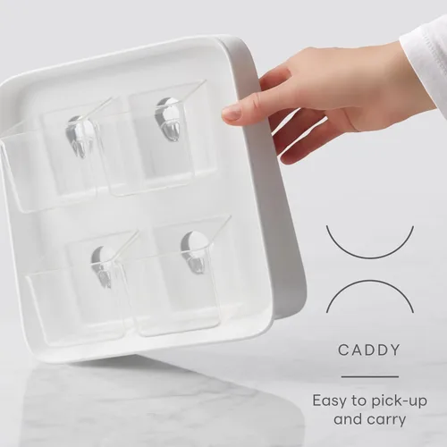 Miniatura 3 de YouCopia TeaStand - Organizador de bolsas de té con compartimentos desmontables transparentes, organizador de almacenamiento para gabinete