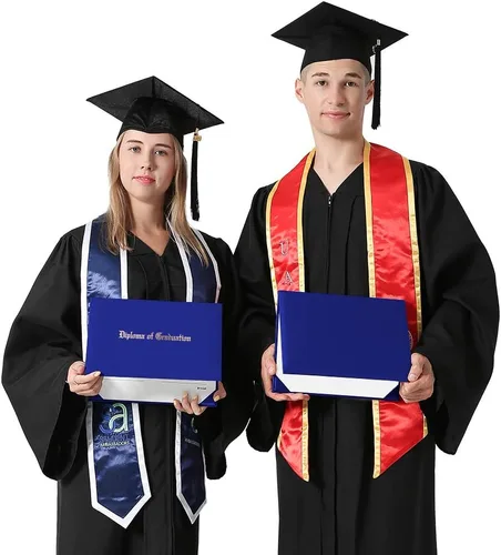 Miniatura 7 de GraduationMall Cubierta impresa para diploma para certificado 8.5 x 11 pulgadas, real, paquete de 1
