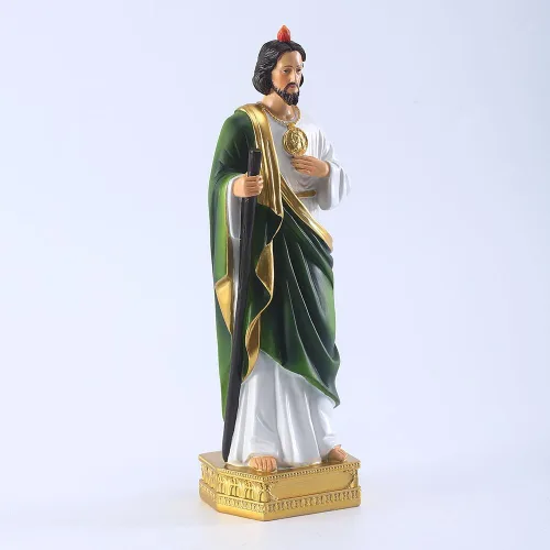 Miniatura 4 de QIANLING Estatua de San Jude de 12 pulgadas, Estatuas religiosas de San Jude de resina, Estatua religiosa de San Judas Tadeo de regalo
