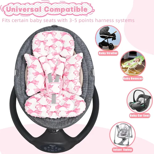 Miniatura 8 de Inserto de Asiento de Coche para Bebé, Soporte Suave para la Cabeza y Cuerpo del Asiento de Coche para Niña o Niño, Inserto Reversible para Asiento