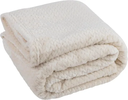 Miniatura 8 de Manta de punto gofre con textura suave para sofá, cama individual, niños y adultos, 50 x 60 pulgadas, manta de punto de felpilla, manta bohemia