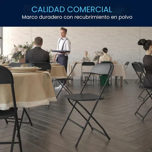 Miniatura 8 de Flash Furniture Hercules - Juego de 10 sillas plegables de plástico resistentes para interiores y exteriores, sillas apilables comerciales plegables
