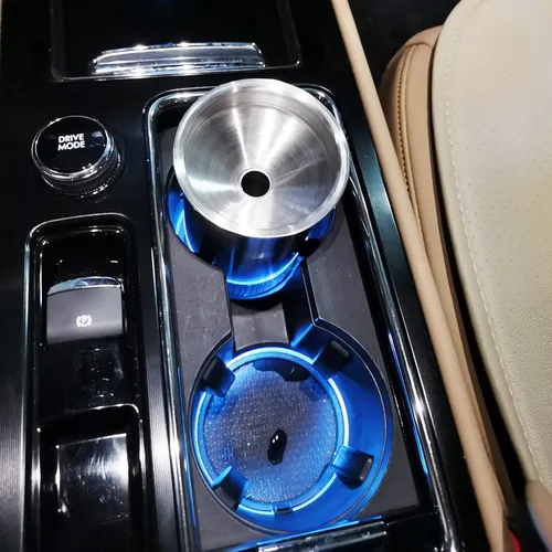 Miniatura 6 de Cenicero de automóvil con tapa, a prueba de olores, cenicero automático sin humo, bandeja de cenizas para portavasos de automóvil, portátil