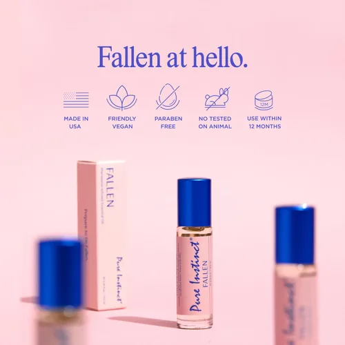 Miniatura 6 de Pure Instinct FALLEN Roll-On The Original - Perfume de aceite corporal con infusión de feromonas EDP, para ella, listo para la TSA, 0.34 onzas
