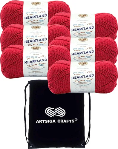 Miniatura 28 de Lion Brand Heartland Capitol Reef 136-140 (3 cadejos - mismo lote de tinte) Hilo estambre medio #4 acrílico para crochet y tejer con bolsa