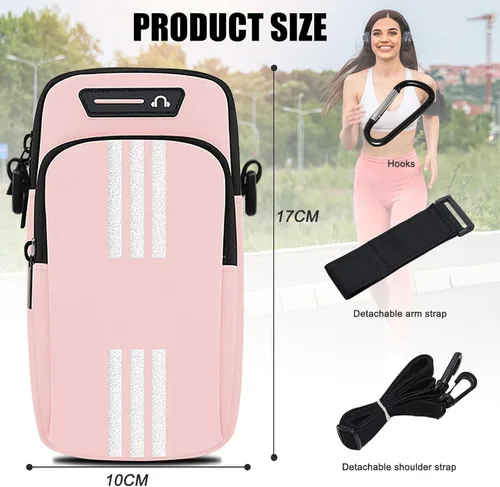 Miniatura 2 de Soporte para teléfono para correr, brazalete, bolsa cruzada para teléfono celular para mujeres y niños, iPhone 17 16 15 14 13 12 11 Pro Max Xs 16e