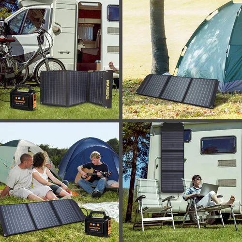 Miniatura 8 de MARBERO Panel Solar Portátil de 60W Panel Solar Plegable de 60 Vatios para Generadores Solares IP65 Impermeable 23% de Alta Eficiencia Puerto USB