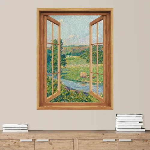 Miniatura 28 de SIGNWIN Adhesivo mural removible para pared, atardecer cielo naranja, otoño, bosque, árbol, paisaje, naturaleza, arte fino, rústico, paisaje