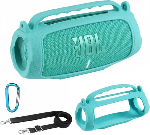 Miniatura 12 de Funda de silicona compatible con altavoz Bluetooth portátil impermeable JBL Charge 5 (azul)