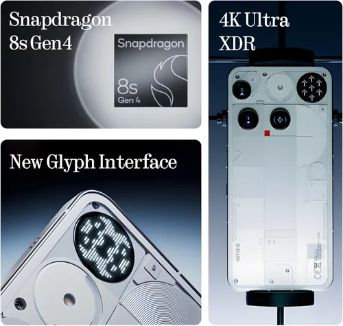 Miniatura 3 de Teléfono móvil Nothing Phone (3), 2025 Nuevos teléfonos 5G desbloqueados 256GB, Android 15, Snapdragon 8s Gen4, teléfonos móviles AI con cuatro Negro