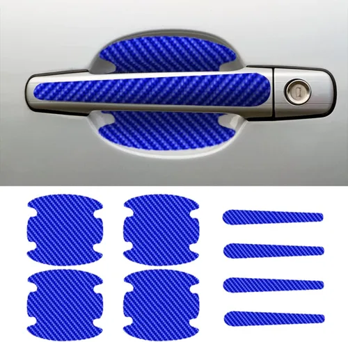 Miniatura 12 de 4 protectores contra rayones para tazones de manijas de puertas de automóvil, adhesivo de fibra de carbono para tazón de manija de puerta