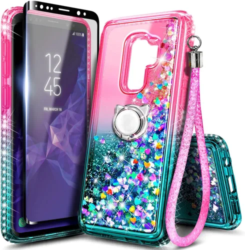 Miniatura 65 de NGB Diseñada para funda Samsung Galaxy Note 10+ (Plus), Rosa/Aguamarina Funda con Purpurina Líquida Brillante Linda para Mujeres Niñas Niños