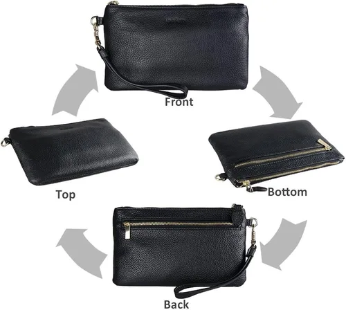 Miniatura 6 de Befen - billetera de mano de cuero de plena flor genuino de agarre para mujer cartera de mano para teléfono inteligente billetera