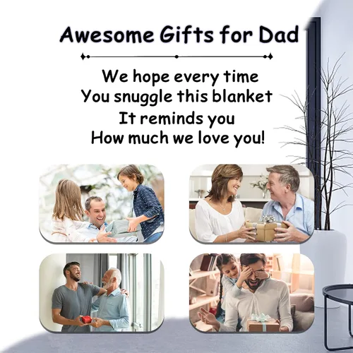 Miniatura 4 de Magimagine - Manta personalizada para papá con foto, mantas personalizadas con foto para papá de parte de su hija o hijo, regalos de cumpleaños