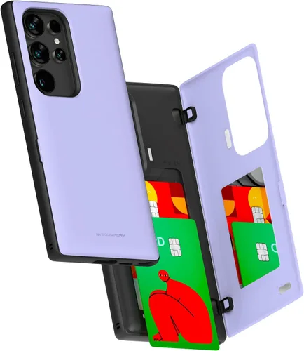 Miniatura 20 de GOOSPERY Funda tipo cartera para Samsung Galaxy S22 Ultra, [tarjetero] parachoques magnético de puerta con cierre automático, cubierta protectora