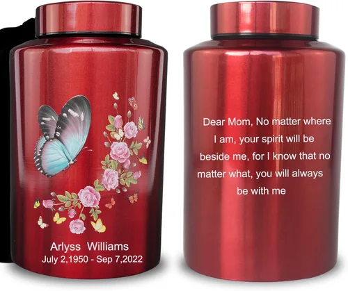 Miniatura 24 de Urnas de cremación pequeñas de hasta 60 libras para parte de cenizas adultas masculinas y femeninas, mini urna decorativa conmemorativa de recuerdo