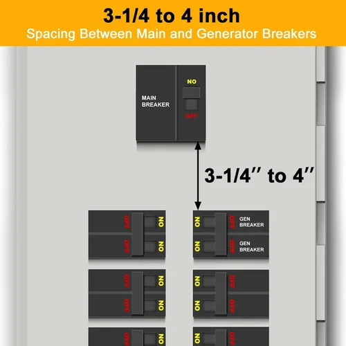 Miniatura 3 de Kit de bloqueo de generador compatible con interruptor principal vertical cuadrado D de 150 o 200 amperios, espaciado de 3 1/4 a 4 pulgadas entre
