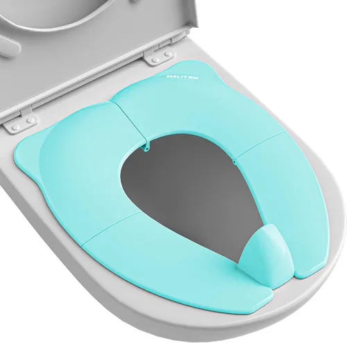 Miniatura 7 de Asiento de orinal portátil para viajes de niños pequeños - Funda de asiento de inodoro plegable antideslizante para entrenamiento de ir al baño