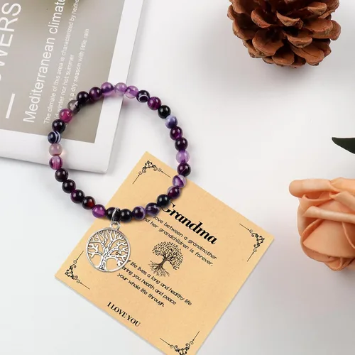 Miniatura 4 de Pulsera de piedra natural con corazón dulce para hijanietanuera