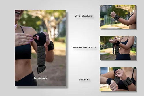 Miniatura 2 de GAOS - Pesas de muñeca y tobillo para mujer, brazaletes ponderados para pilates, yoga, caminar y entrenamiento de fuerza, ajuste ajustable, diseño