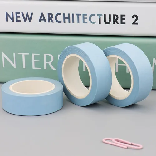 Miniatura 2 de NatSumeBasics 3 Cintas Washi Azul Claro Lisas Cinta Adhesiva Decorativa para Enmascarar, 32 Pies Cintas Autoadhesivas para Embalaje Decoración