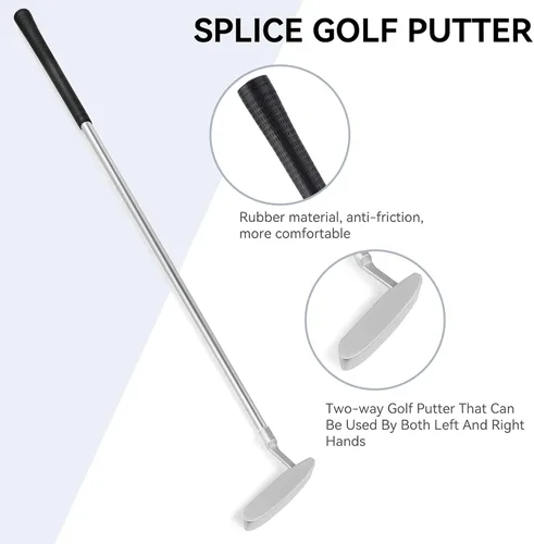 Miniatura 3 de Putters de golf, putters bidireccionales para hombres, mujeres, adultos, diestro/zurdo, juego de miniclub de golf para niños, adolescentes con 2