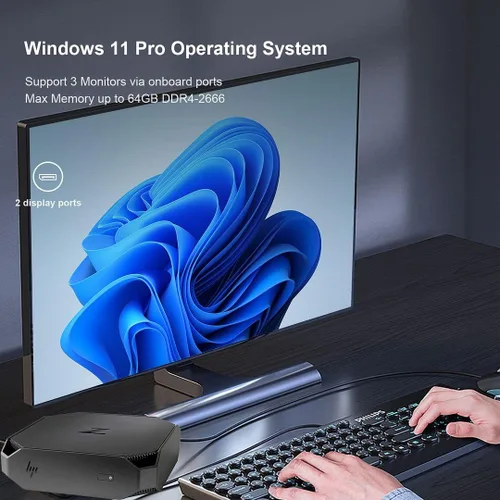 Miniatura 3 de HP Z2 Mini G4 - Micro PC de escritorio con estación de trabajo, Core i3 Intel 8th Win 11, RAM DDR4 de 16 GB, SSD NVMe M.2 de 1TB + disco duro de 1