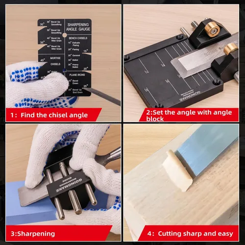 Miniatura 8 de GOINGMAKE Sistema de guía de afilado de cinceles para carpintería cinceles y planos de 5/32 a 3 pulgadas, guía de soporte de afilado con accesorio