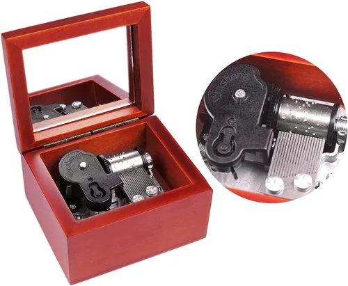 Miniatura 14 de Sinzyo Caja de Música de Madera Tallada de Cuerda Caja Musical Regalo para Navidad, Cumpleaños, Día de San Valentín