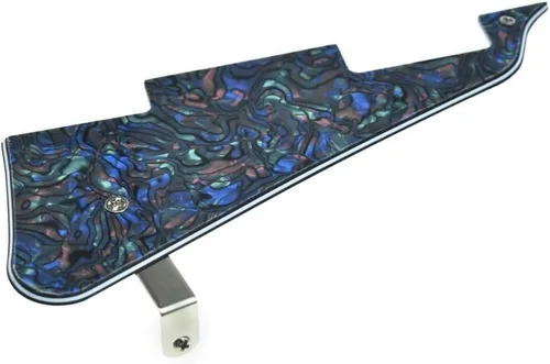Miniatura 21 de KAISH Golpeador de guitarra Abalone Pearl LP con soporte de acero inoxidable negro y tornillos de montaje de acero para USA Les Paul