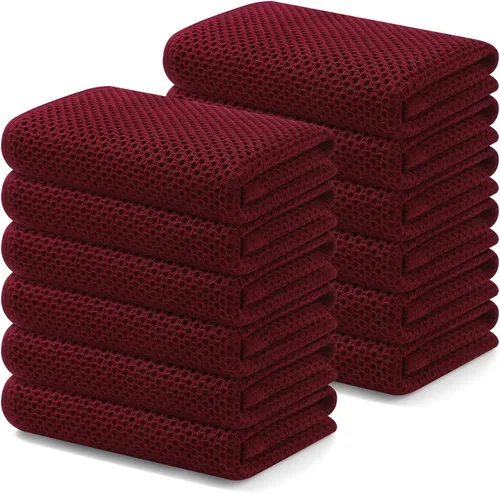 Miniatura 72 de Kitinjoy - Paños de cocina de 100 % algodón, tela de tejido gofrado, paño de limpieza ultrasuave, absorbente y de secado rápido. Gris Oscuro