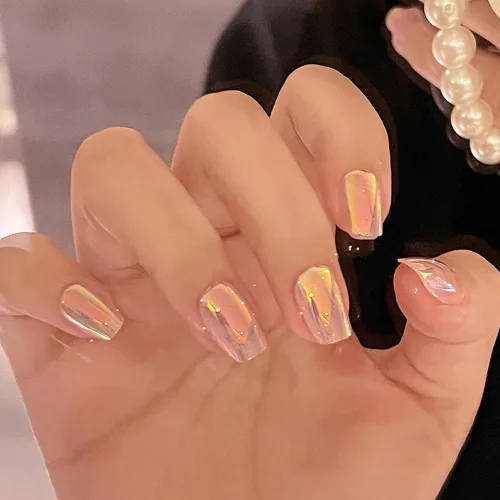 Miniatura 6 de 1 tarro Aurora Orange Mirror Effect Nail Art Powder Moonlight Chrome Plating Pigment Dust Gel Polish Decor Powder Nail Dust White Froting on Glitter