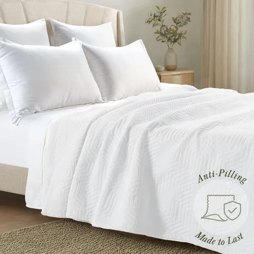 Miniatura 4 de Threadmill Mantas de algodón de lujo para cama tamaño King Manta 100% algodón para todas las estaciones Manta de tamaño King suave y ligera
