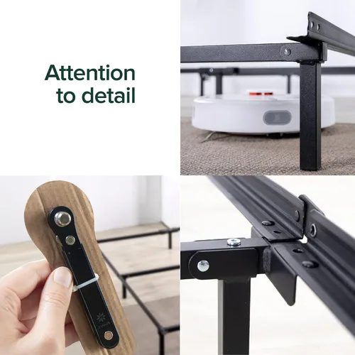 Miniatura 10 de ZINUS - Base metálica Compack de soporte para cama, 7 pulgadas, para colchón y somier, color negro, tamaño individual Blanco