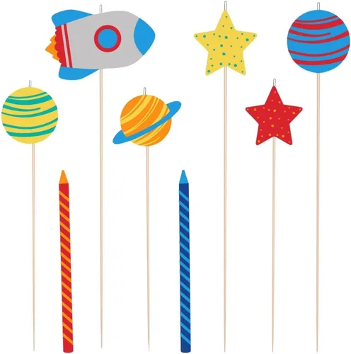 Miniatura 7 de Blast Off - Máscaras de papel de colores surtidos para cumpleaños, 8.6 x 9.7 pulgadas (paquete de 8), perfectas para celebraciones temáticas