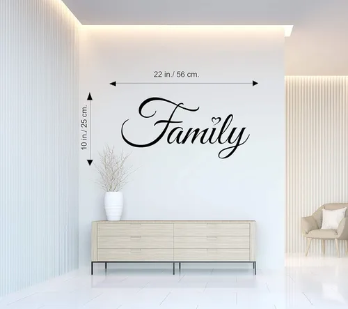 Miniatura 2 de World of Wall Decal Calcomanía de pared familiar con frases, refranes, palabras familiares, decoración para sala de estar, calcomanías de vinilo