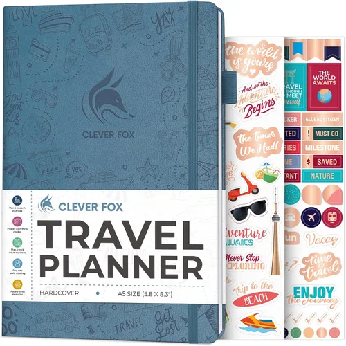 Miniatura 20 de Clever Fox Bolsillo para diario de viaje, organizador de itinerarios de vacaciones y viajes por carretera, diario de memoria de viaje, cuaderno