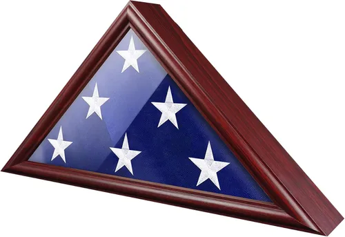 Miniatura 9 de ASmileIndeep Vitrina de bandera – Caja de sombra de bandera fúnebre y militar de 5' x 9.5' con vidrio templado HD y montaje en pared, marco