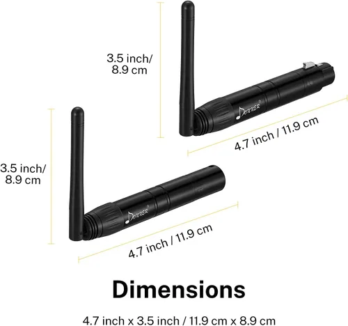 Miniatura 5 de Donner 2 piezas DMX512 DMX Dfi DJ 2.4G inalámbrico 1 receptor con cúpula de luz y 1 transmisor de control de iluminación para escenario (Negro)