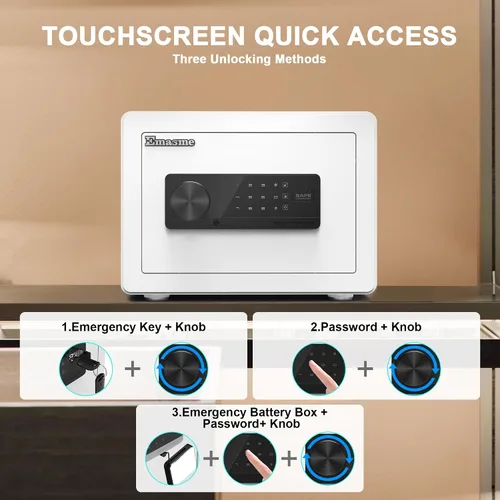 Miniatura 5 de Caja de seguridad pequeña, caja de seguridad para el hogar para dinero, efectivo y documentos con bolsa ignífuga e impermeable, pequeñas cajas