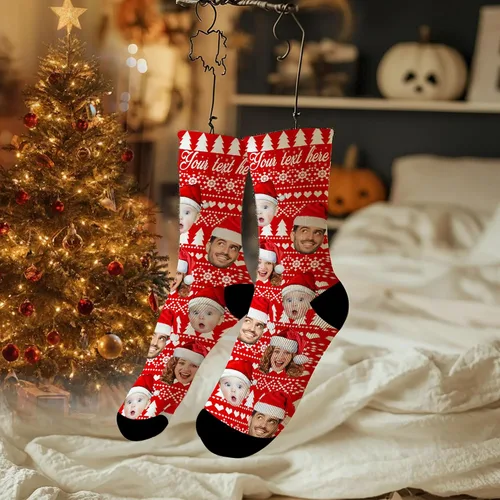 Miniatura 20 de Artsadd Calcetines personalizados para mujeres y hombres, amantes de los perros y gatos, regalos divertidos unisex personalizados