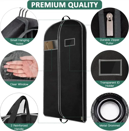 Miniatura 5 de BALEINE Bolsa de ropa, Negro