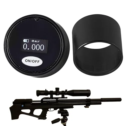 Manómetro de pintura de 28 mm 1/8BSP, 3 unidades (Bar/Psi/Mpa) Ajustable Manómetro de presión digital para pistola de pintura con cubierta negra,