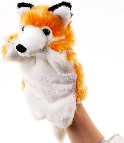 Marionetas de mano de zorro, juguetes de animales de peluche para imaginativos juegos de simulación, regalos para niños