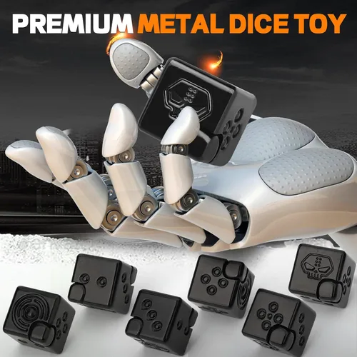 Miniatura 2 de Juguete giratorio de cubo infinito de metal 2 en 1 para adultos y adolescentes, rompecabezas de dados magnéticos geniales, artilugios de escritorio