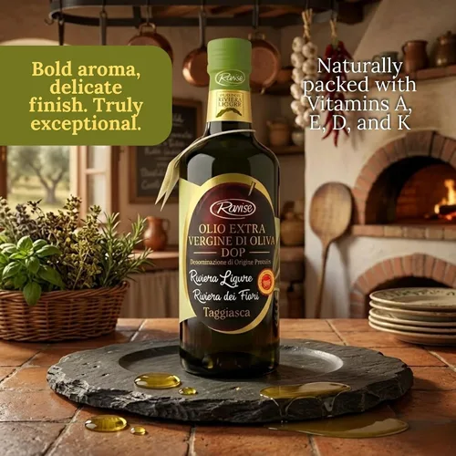 Miniatura 4 de Ranise Riviera Ligure DOP Aceite de oliva virgen extra – Prensado en frío, aceitunas Taggiasca 100% italianas, importado de Italia – Delicado