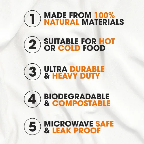 Miniatura 2 de Cheer Collection Platos de papel divididos compostables de 9 pulgadas, platos de papel 100% biodegradables de 3 secciones para alimentos calientes