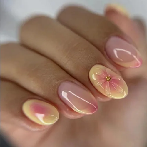 Miniatura 14 de Uñas postizas a presión de almendra marrón, medianas con diseños de leopardo y purpurina, uñas postizas en forma de almendra otoñal, uñas acrílicas