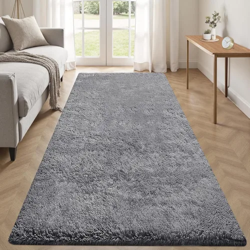 Miniatura 9 de Alfombra de pasillo 2x6 para dormitorio: Alfombras suaves de pelo largo lavables, pequeña alfombra de interior de felpa difusa para pasillo, junto a